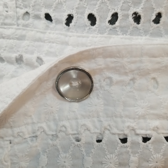 Allison Daley white eyelet jacket womens size 10  - 100% cotton - Picture 6 of 12